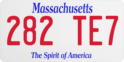 MA license plate 282TE7