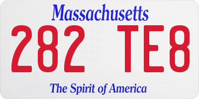 MA license plate 282TE8