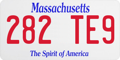 MA license plate 282TE9