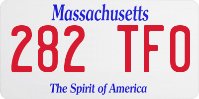 MA license plate 282TF0
