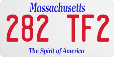 MA license plate 282TF2