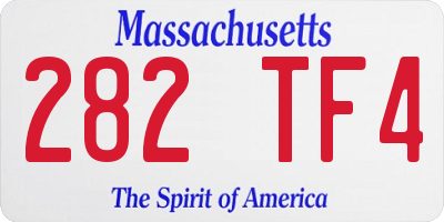 MA license plate 282TF4