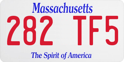 MA license plate 282TF5