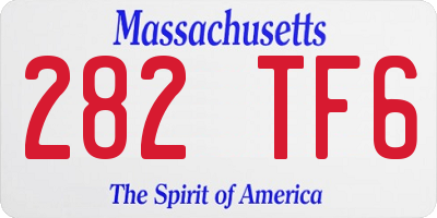 MA license plate 282TF6