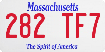 MA license plate 282TF7