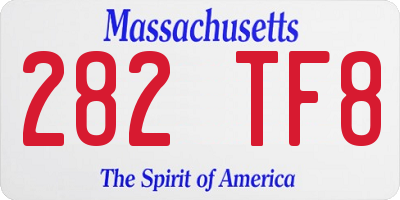 MA license plate 282TF8