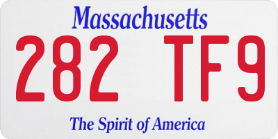 MA license plate 282TF9
