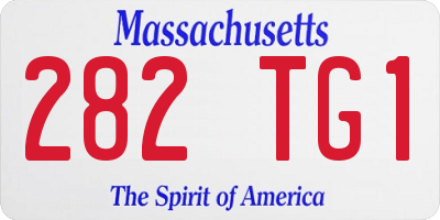 MA license plate 282TG1