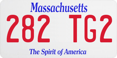 MA license plate 282TG2