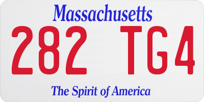 MA license plate 282TG4