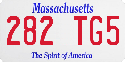 MA license plate 282TG5