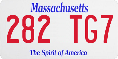 MA license plate 282TG7