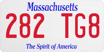 MA license plate 282TG8