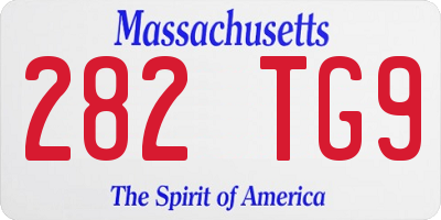MA license plate 282TG9