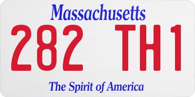 MA license plate 282TH1