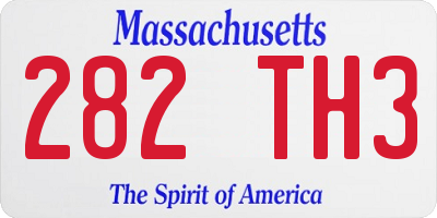 MA license plate 282TH3