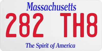 MA license plate 282TH8
