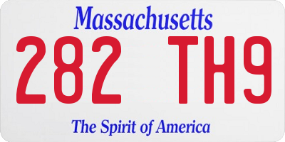 MA license plate 282TH9