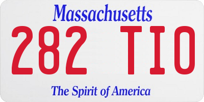 MA license plate 282TI0
