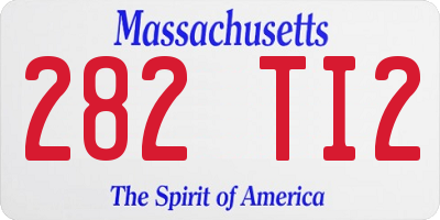 MA license plate 282TI2