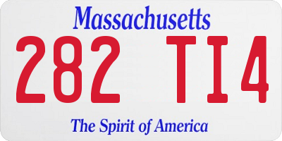 MA license plate 282TI4