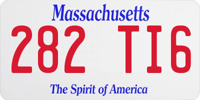 MA license plate 282TI6