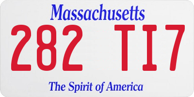 MA license plate 282TI7