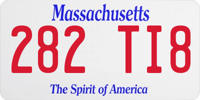 MA license plate 282TI8