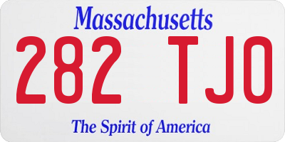 MA license plate 282TJ0