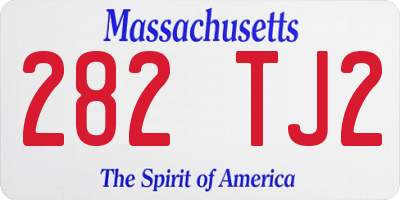 MA license plate 282TJ2