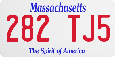 MA license plate 282TJ5