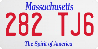 MA license plate 282TJ6