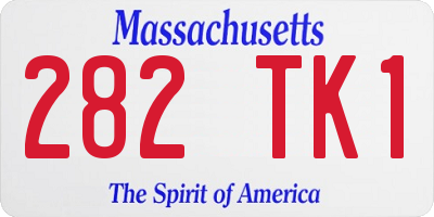 MA license plate 282TK1