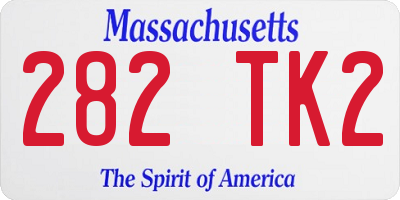 MA license plate 282TK2