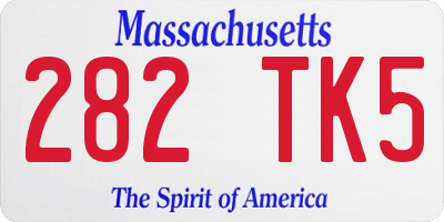 MA license plate 282TK5