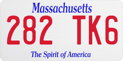 MA license plate 282TK6