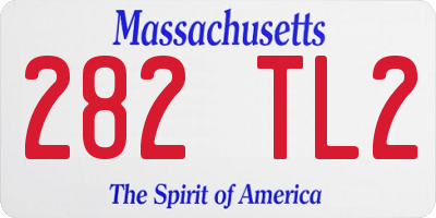 MA license plate 282TL2