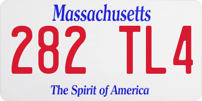 MA license plate 282TL4