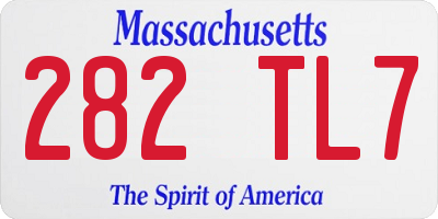 MA license plate 282TL7
