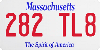 MA license plate 282TL8