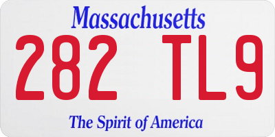 MA license plate 282TL9