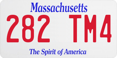 MA license plate 282TM4