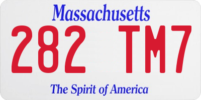 MA license plate 282TM7