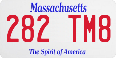 MA license plate 282TM8