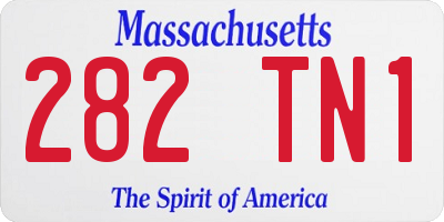 MA license plate 282TN1