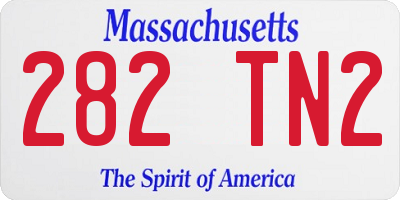 MA license plate 282TN2