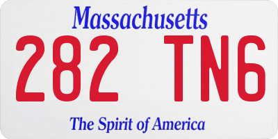MA license plate 282TN6