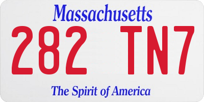 MA license plate 282TN7