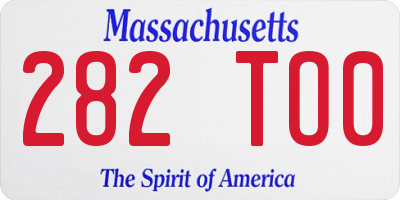 MA license plate 282TO0