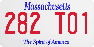 MA license plate 282TO1